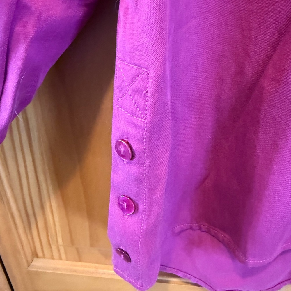 Soft Surroundings Purple Button-Front Blouse NWT - image 7